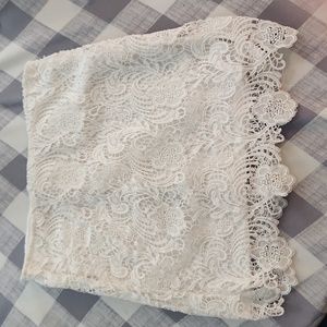 White lace mini skirt